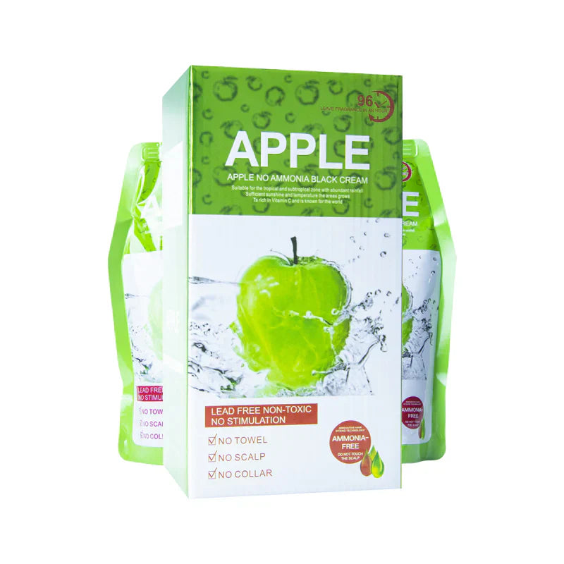 Apple Ammonia-Free Black Hair Cream 500ml (Pack of 2) Fast-Coloring, Gentle Hair Dye Solution